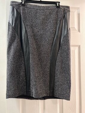 Lane Bryant Black and White Textured Skirt